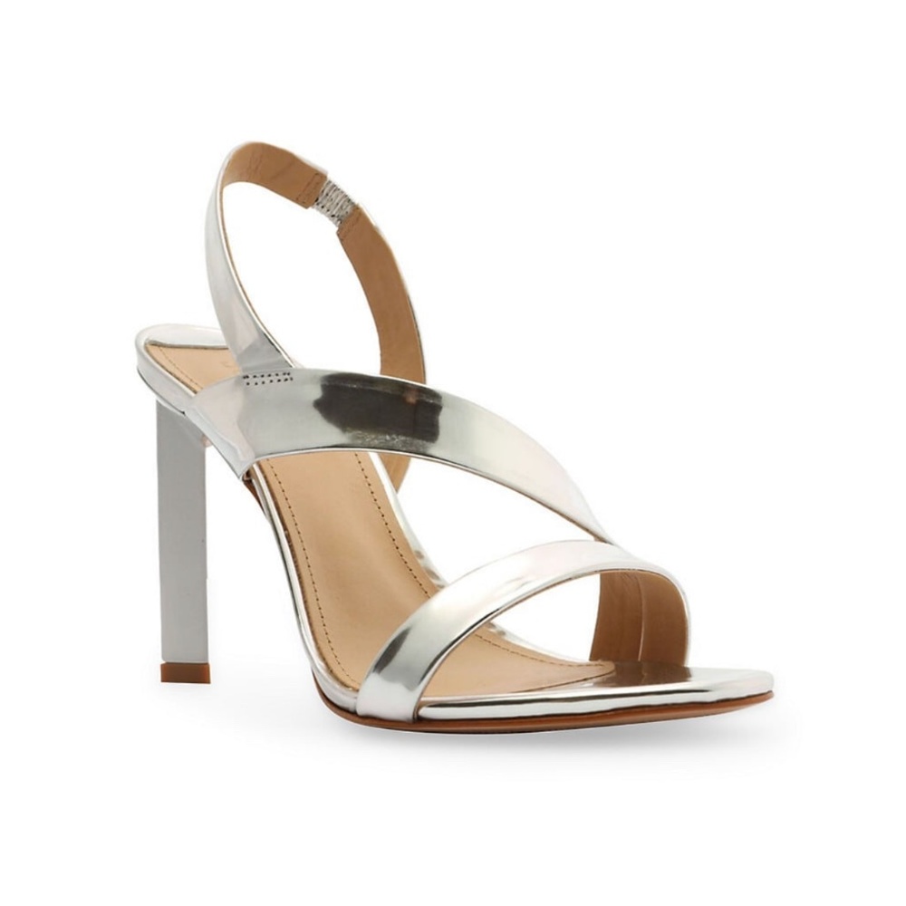 New Schutz Kelly Metallic Leather Slingback Sandals - Size 5